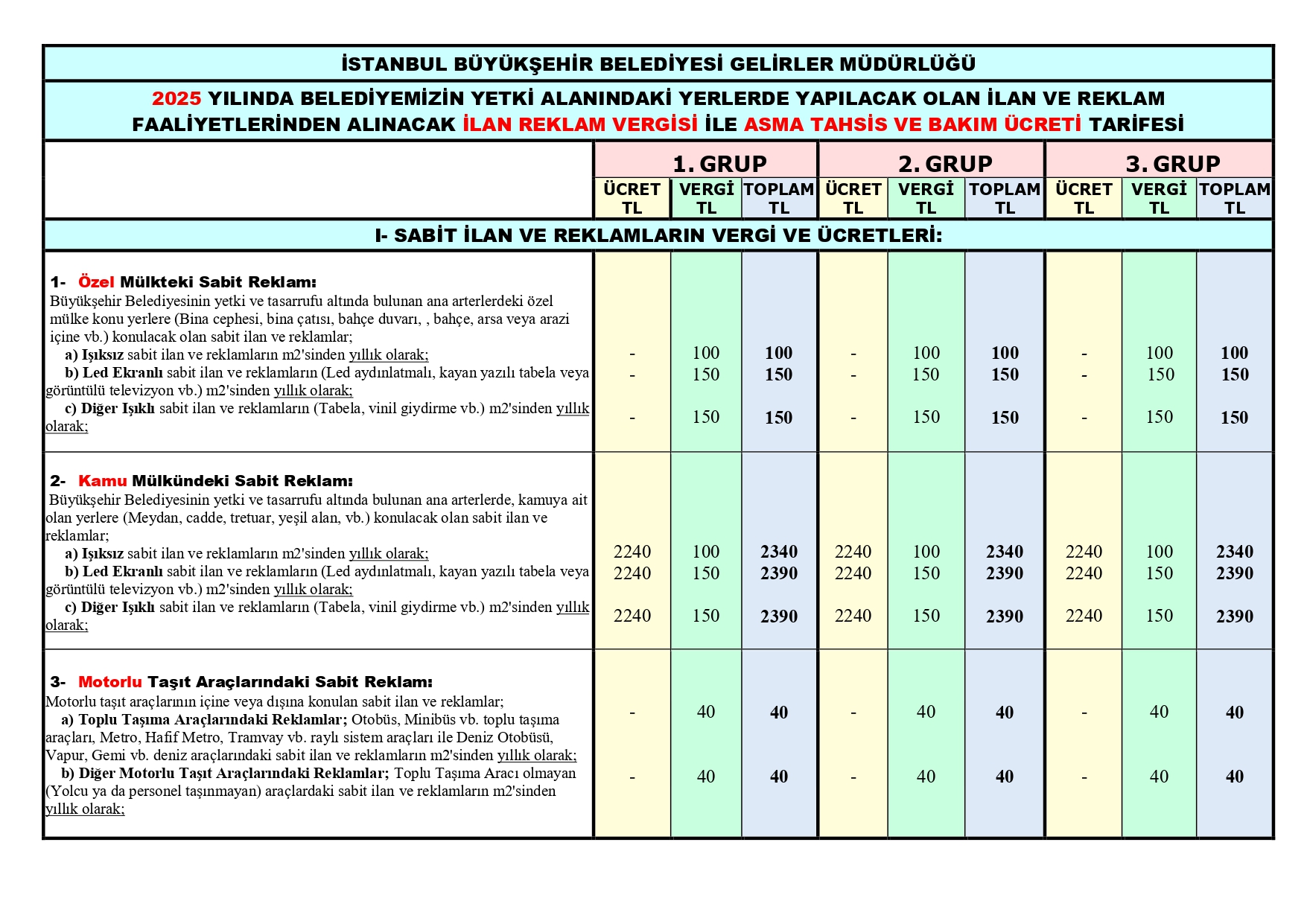 İBB İlan Reklam Vergisi