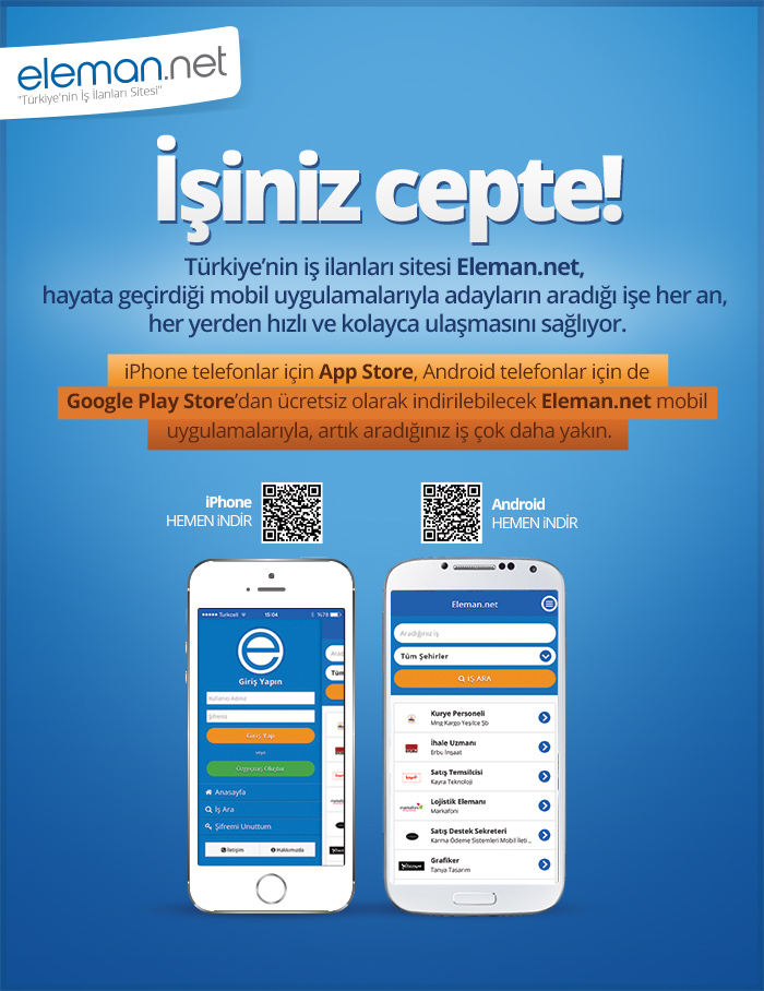 Eleman.net Mobil Uygulaması Yayında | iOS ve Android